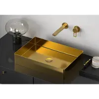 Sapho Aurum waskom zonder kraangat 50x35cm goud mat