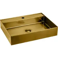 Sapho Aurum waskom met kraangat 55x42cm goud mat