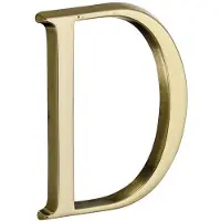 Artitec Huisletter D Roman 50 mm Messing Ongelakt