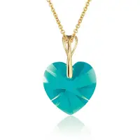 Montebello Ketting Pim HG55 - Swarovski Hart - 925 Zilver Verguld - Ø14mm - 45cm