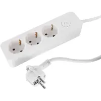 Q-Link stekkerdoos - 3-voudig - met schakelaar - plat - 3 x 1.5 mm - 1.5 m - PVC - wit