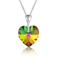 Montebello Ketting Pim HZ27 - Swarovski Hart - 925 Zilver Gerhod. - Ø14mm - 45cm