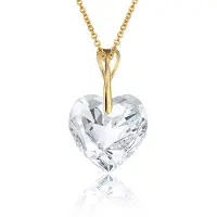 Montebello Ketting Pim HG53 - Swarovski Hart - 925 Zilver Verguld - Ø14mm - 45cm