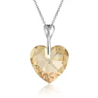 Montebello Ketting Pim HZ51 - Swarovski Hart - 925 Zilver Gerhod. - Ø14mm - 45cm