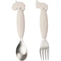 Done by Deer Deer Friends Easy-grip bestekset 2-delig Sand