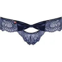 Obsessive Auroria - dames string - strikje geborduurd - blauw - L/XL