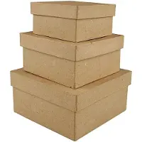Creativ Company Vierkante dozen H: 5+6+7,5 cm
