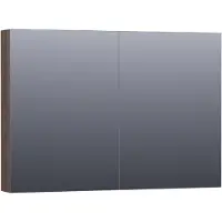 Brauer Impress Spiegelkast 100x70cm Massief Eiken - Eiken Zwart - Spiegels - Spiegelkasten - 8720359344557