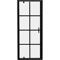 Luca Varess Vidor douche draaideur 80 x 190 cm Square glas mat zwart profiel