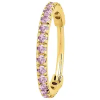 Lucardi Dames Helixpiercing fuchsia zirkonia - Piercing - Cadeau - Staal - Goudkleurig