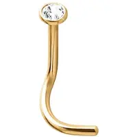 Lucardi Stalen neuspiercing goldplated met kristal