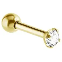 Lucardi Stalen traguspiercing goldplated met kristal