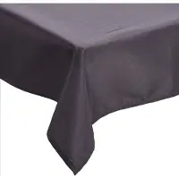 Stof Textiles Tafelkleed - 145x240 cm - donkergrijs - Eettafel tafellakens - polyester - tafel dekken - nette afwerking