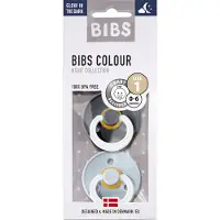 BIBS Fopspeen 0-6 Maanden Iron/Baby Blue - Glow In The Dark