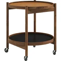 Brdr. Krüger Bølling Tray Table model 50 roltafel clay, geolied eikenhouten onderstel