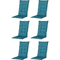 Madison - Tuinkussen - Universeel - Lage Rug - 6 st. - Panama Sea Blue - 105x50cm - Blauw - Tuinstoelkussens - Standaardstoel