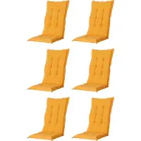 Madison - Tuinkussen - Universeel - Hoge Rug - 6 st. - Panama Golden Glow - 123x50cm - Geel - Tuinstoelkussens - Standaardstoel