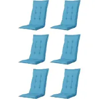 Madison - Tuinkussen - Universeel - Hoge Rug - 6 st. - Panama Aqua - 123x50cm - Blauw - Tuinstoelkussens - Standaardstoel