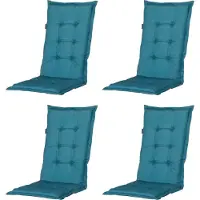 Madison - Tuinkussen - Universeel - Lage Rug - 4 st. - Panama Sea Blue - 105x50cm - Blauw - Tuinstoelkussens - Standaardstoel