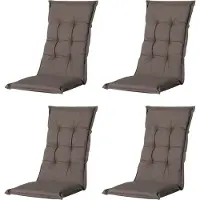 Madison - Tuinkussen - Universeel - Hoge Rug - 4 st. - Outdoor Oxford Taupe - 123x50cm - Taupe - Tuinstoelkussens - Standaardstoel