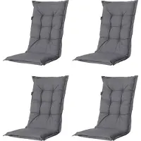 Madison - Tuinkussen - Universeel - Hoge Rug - 4 st. - Outdoor Oxford Grey - 123x50cm - Grijs - Tuinstoelkussens - Standaardstoel