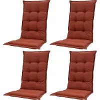 Madison - Tuinkussen - Universeel - Hoge Rug - 4 st. - Panama Terra - 123x50cm - Rood - Tuinstoelkussens - Standaardstoel