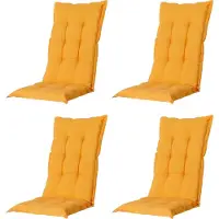 Madison - Tuinkussen - Universeel - Hoge Rug - 4 st. - Panama Golden Glow - 123x50cm - Geel - Tuinstoelkussens - Standaardstoel