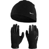 Nike Fleece Muts en Handschoenen Set Zwart Zilver
