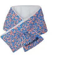 Ducksday - Sjaal - Kinderen - Volwassenen - Blauw – Zacht rood - Joy - Large - Fleece gevoerd - warm – Superhandig