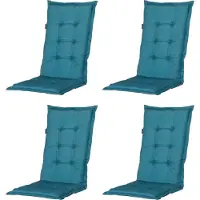 Madison - Tuinkussen - Universeel - Hoge Rug - 4 st. - Panama Sea Blue - 123x50cm - Blauw - Tuinstoelkussens - Standaardstoel