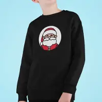 B&C Kersttrui Zwart Kind - Kerstman (12-14 jaar - MAAT 158/164) - Kerstkleding voor jongens & meisjes
