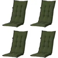 Madison - Tuinkussen - Universeel - Hoge Rug - 4 st. - Panama Green - 123x50cm - Groen - Tuinstoelkussens - Standaardstoel