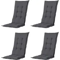 Madison - Tuinkussen - Universeel - Lage Rug - 4 st. - Panama Grey - 105x50cm - Grijs - Tuinstoelkussens - Standaardstoel