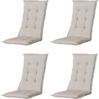 Madison - Tuinkussen - Universeel - Lage Rug - 4 st. - Panama Linnen - 105x50cm - Beige - Tuinstoelkussens - Standaardstoel