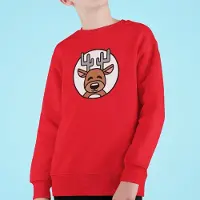 B&C Kersttrui Rood Kind - Rendier (5-6 jaar - MAAT 110/116) - Kerstkleding voor jongens & meisjes