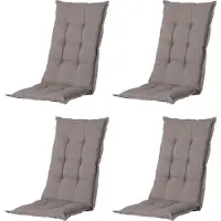 Madison - Tuinkussen - Universeel - Hoge Rug - 4 st. - Outdoor Panama Taupe - 123x50cm - Taupe - Tuinstoelkussens - Standaardstoel