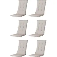 Madison - Tuinkussen - Universeel - Hoge Rug - 6 st. - Panama Linnen - 123x50cm - Beige - Tuinstoelkussens - Standaardstoel