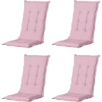 Madison - Tuinkussen - Universeel - Hoge Rug - 4 st. - Panama Soft Pink - 123x50cm - Roze - Tuinstoelkussens - Standaardstoel