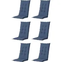 Madison - Tuinkussen - Universeel - Hoge Rug - 6 st. - Panama Safier Blue - 123x50cm - Blauw - Tuinstoelkussens - Standaardstoel