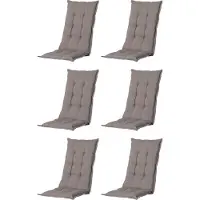 Madison - Tuinkussen - Universeel - Lage Rug - 6 st. - Outdoor Panama Taupe - 105x50cm - Taupe - Tuinstoelkussens - Standaardstoel