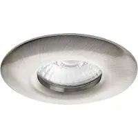 BES LED Spot Armatuur GU10 - Pragmi Luno Pro - GU10 Inbouwspot - Waterdicht IP65 - Rond - Nikkel - Aluminium - Ø82mm
