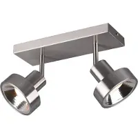 BES LED LED Plafondspot - Trion Leonida - GU10 Fitting - 2-lichts - Rechthoek - Mat Nikkel - Aluminium