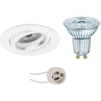 BES LED LED Spot Set - LEDVANCE Parathom PAR16 940 36D - Pragmi Aerony Pro - GU10 Fitting - Dimbaar - Inbouw Rond - Mat Wit -