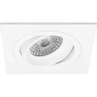 BES LED Spot Armatuur GU10 - Pragmi Borny Pro - GU10 Inbouwspot - Vierkant - Wit - Aluminium - Kantelbaar - 92mm