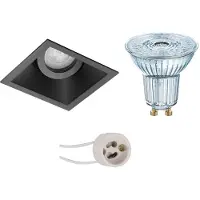 BES LED LED Spot Set - LEDVANCE Parathom PAR16 940 36D - Pragmi Zano Pro - GU10 Fitting - Dimbaar - Inbouw Vierkant - Mat Zwart