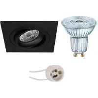 BES LED LED Spot Set - LEDVANCE Parathom PAR16 940 36D - Pragmi Borny Pro - GU10 Fitting - Dimbaar - Inbouw Vierkant - Mat Zwart