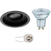BES LED LED Spot Set - LEDVANCE Parathom PAR16 940 36D - Pragmi Domy Pro - GU10 Fitting - Dimbaar - Inbouw Rond - Mat Zwart -