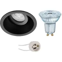 BES LED LED Spot Set - LEDVANCE Parathom PAR16 940 36D - Pragmi Zano Pro - GU10 Fitting - Dimbaar - Inbouw Rond - Mat Zwart -