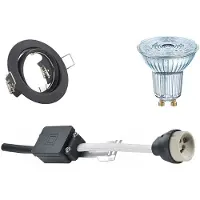 BES LED LED Spot Set - OSRAM Parathom PAR16 940 36D - GU10 Fitting - Dimbaar - Inbouw Rond - Mat Zwart - 3.7W - Natuurlijk Wit