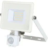 BES LED LED Bouwlamp 20 Watt met Sensor - LED Schijnwerper - Viron Dana - Helder/Koud Wit 6400K - Mat Wit - Aluminium - SAMSUNG
